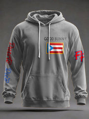 Men's Bunny Music Lover Printed Hoodie