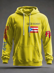 Men's Bunny Music Lover Printed Hoodie