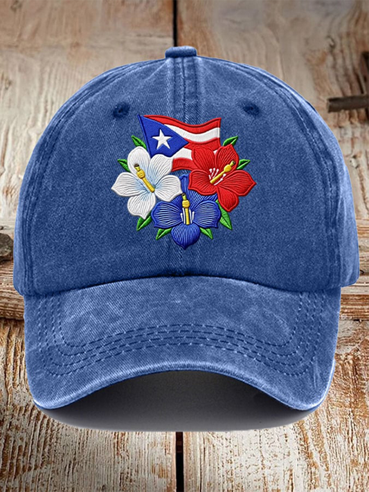 Unisex Retro Puerto Rico Print Hat