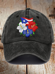 Unisex Retro Puerto Rico Print Hat