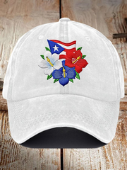 Unisex Retro Puerto Rico Print Hat