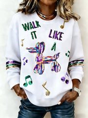 Women's Mardi Gras Print Casual Sweatshirt