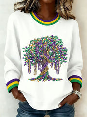 Women's Mardi Gras Print Casual Sweatshirt