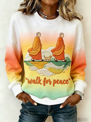 Women's Walk For Peace Print Sweatshirt