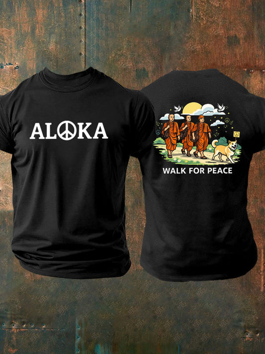 Men's Walk For Peace Aloka Printed T-shirt