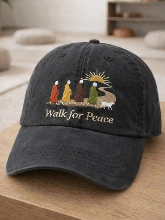 Walk For Peace Monks With Aloka Dog Hat