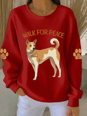 Women's Walk For Peace Print Casual Sweatshirt