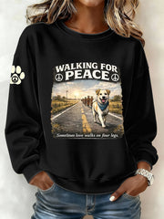 Women's Walk For Peace Print Sweatshirt