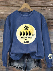 Women's Walk For Peace Print Sweatshirt