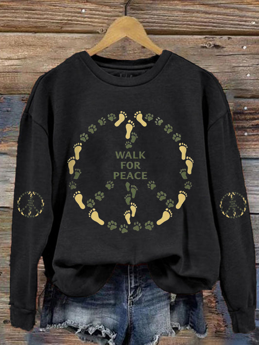 Women's Walk For Peace Print sweatshirt