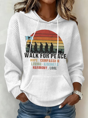 Women's Walk For Peace Large-sized Hooded Sweatshirt