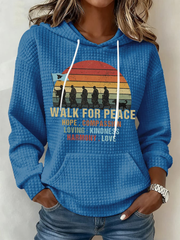 Women's Walk For Peace Large-sized Hooded Sweatshirt