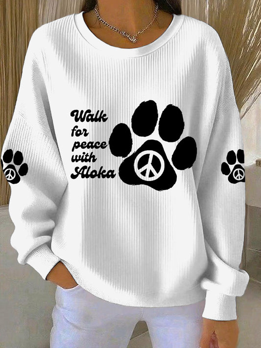 Women's Walk For Peace Print Casual Sweatshirt
