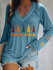 Women's Walk For Peace V-Neck T-Shirt
