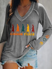 Women's Walk For Peace V-Neck T-Shirt