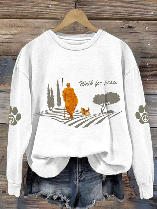 Women's Walk For Peace Print Sweatshirt