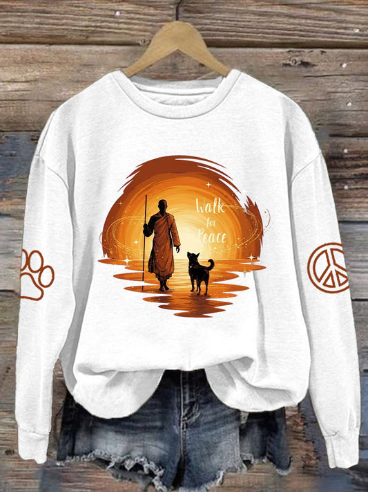 Women's Walk For Peace Print Sweatshirt