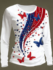 Women's - Flag Butterfly Casual T-Shirts
