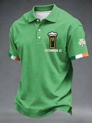 Men's St. Patrick's Day Vitamin G Shamrock Art Print Short Sleeve Top