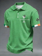 Men's St. Patrick's Day A Tini Bit Irish Shamrock Art Print Short Sleeve Top