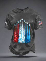 Men's USA Inspired Fighter Jets Print T-Shirt