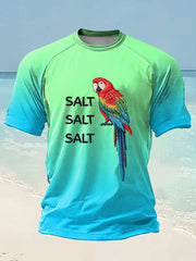 Men's Salt Salt Salt Parrot Day Printed short sleeve t-shirt