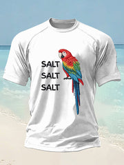 Men's Salt Salt Salt Parrot Day Printed short sleeve t-shirt