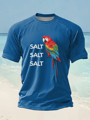 Men's Salt Salt Salt Parrot Day Printed short sleeve t-shirt