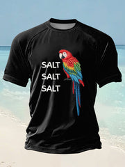 Men's Salt Salt Salt Parrot Day Printed short sleeve t-shirt
