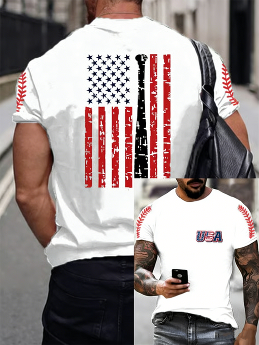 Men's Baseball Print short sleeves t-shirt