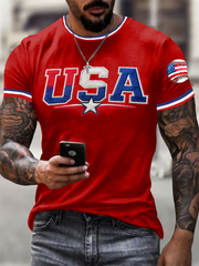 Men's Baseball Print short sleeves t-shirt