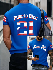Men's Puerto Rico Baseball Printed short sleeves t-shirt