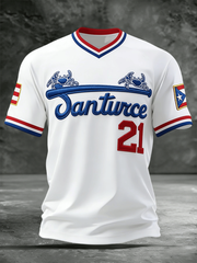 Men's Puerto Rico Baseball 21 V-neck T-shirt