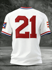 Men's Puerto Rico Baseball 21 V-neck T-shirt