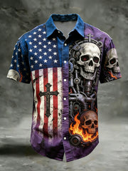 Men's flag cross skull shirts