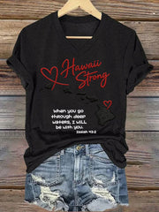 Women's Hawaii Strong When You Go Through Deep Waters, I Will Be With You. Isaiah 43:2 V-Neck Tee