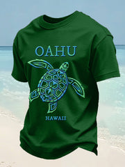 Men's Oahu Hawaii Sea Turtle Print Oahu Strong Hawaii Strong Tee