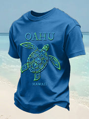 Men's Oahu Hawaii Sea Turtle Print Oahu Strong Hawaii Strong Tee