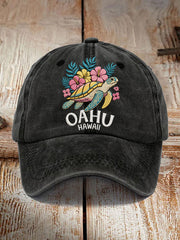 Unisex Oahu Hawaii Sea Turtle Print Oahu Strong Hat