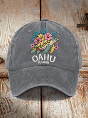 Unisex Oahu Hawaii Sea Turtle Print Oahu Strong Hat