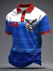 Men's USA Football Lover Printed Casual Tops