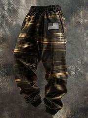 Men's Retro Patriot Print Casual Pants