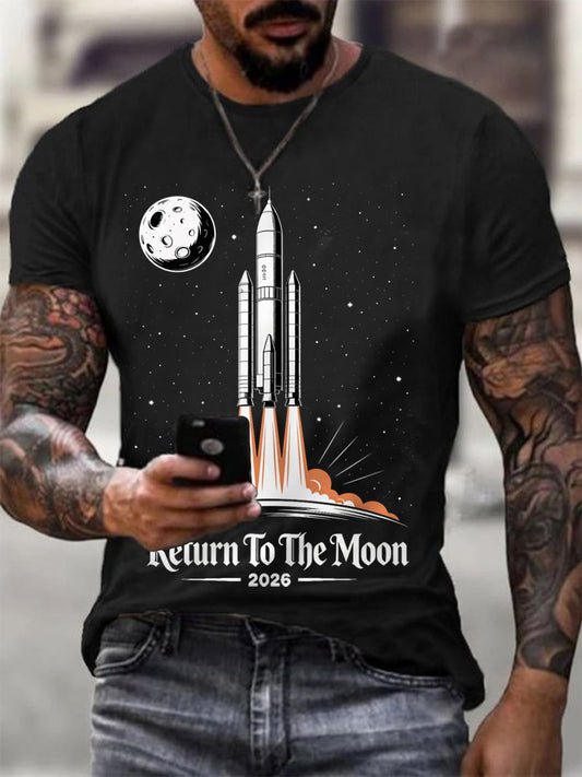 Men's Return To The Moon 2026 Casual Tee