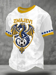 Men's Bosnia ZMAJEVI Football Lover Printed T-shirt