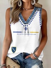 Women's Bosnia Football Lover ZMAJEVI Printed Tank Tops