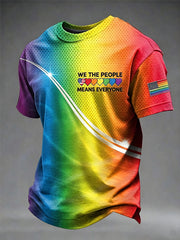 Men's Pride Month 'We The People Means Everyone' Printed Short Sleeve T-shirt