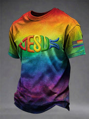 Men's Pride Month Rainbow Art Short Sleeve T-Shirt