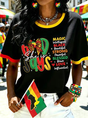 Women's Juneteenth Print Casual Shirt