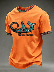 Men's Indigenous Totem Art Print Casual T-Shirt