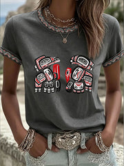 Women's Indigenous Totem Art Casual Shirt